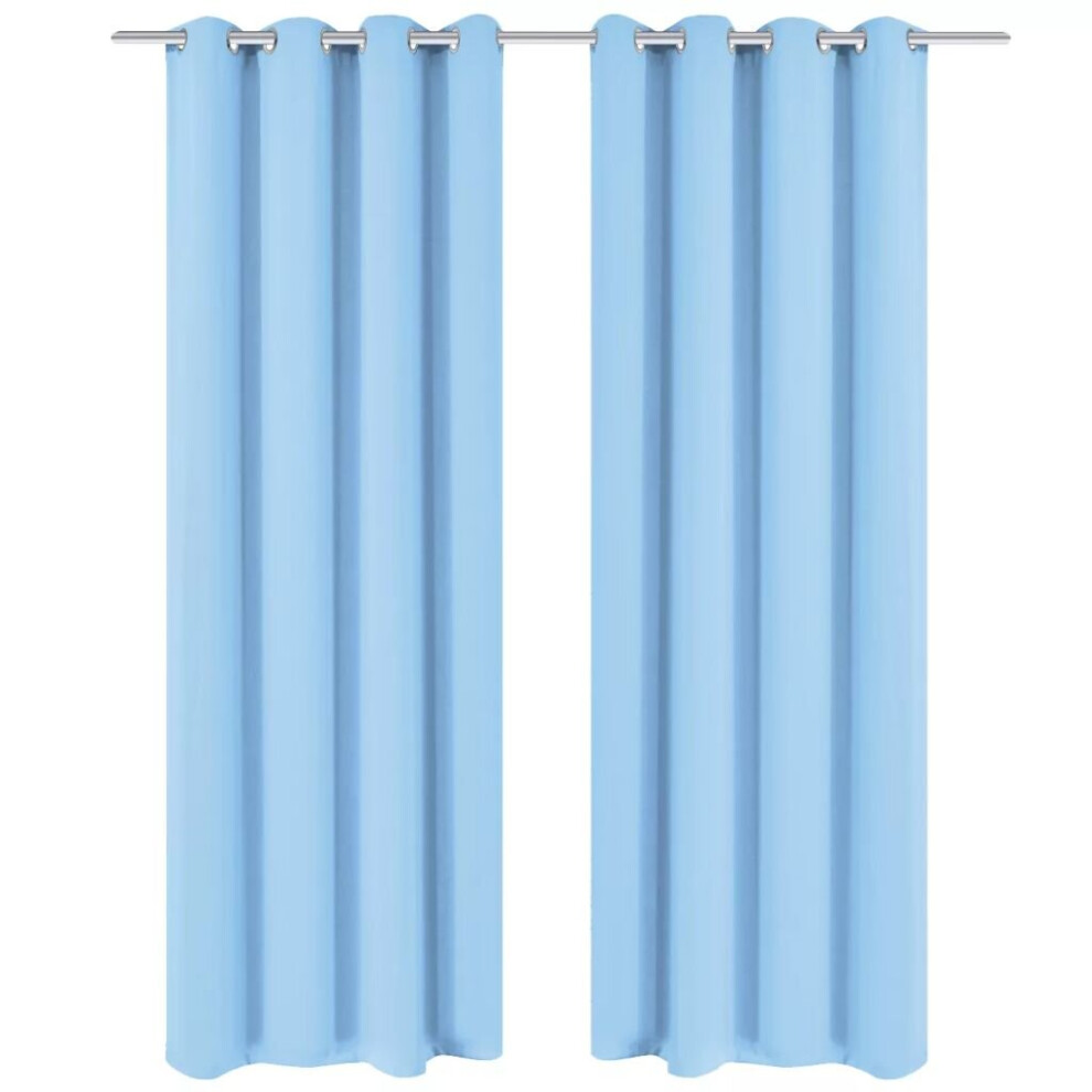 vidaXL 2x Blackout Curtains with Metal Eyelets 135x175 cm Turquoise Pelmets