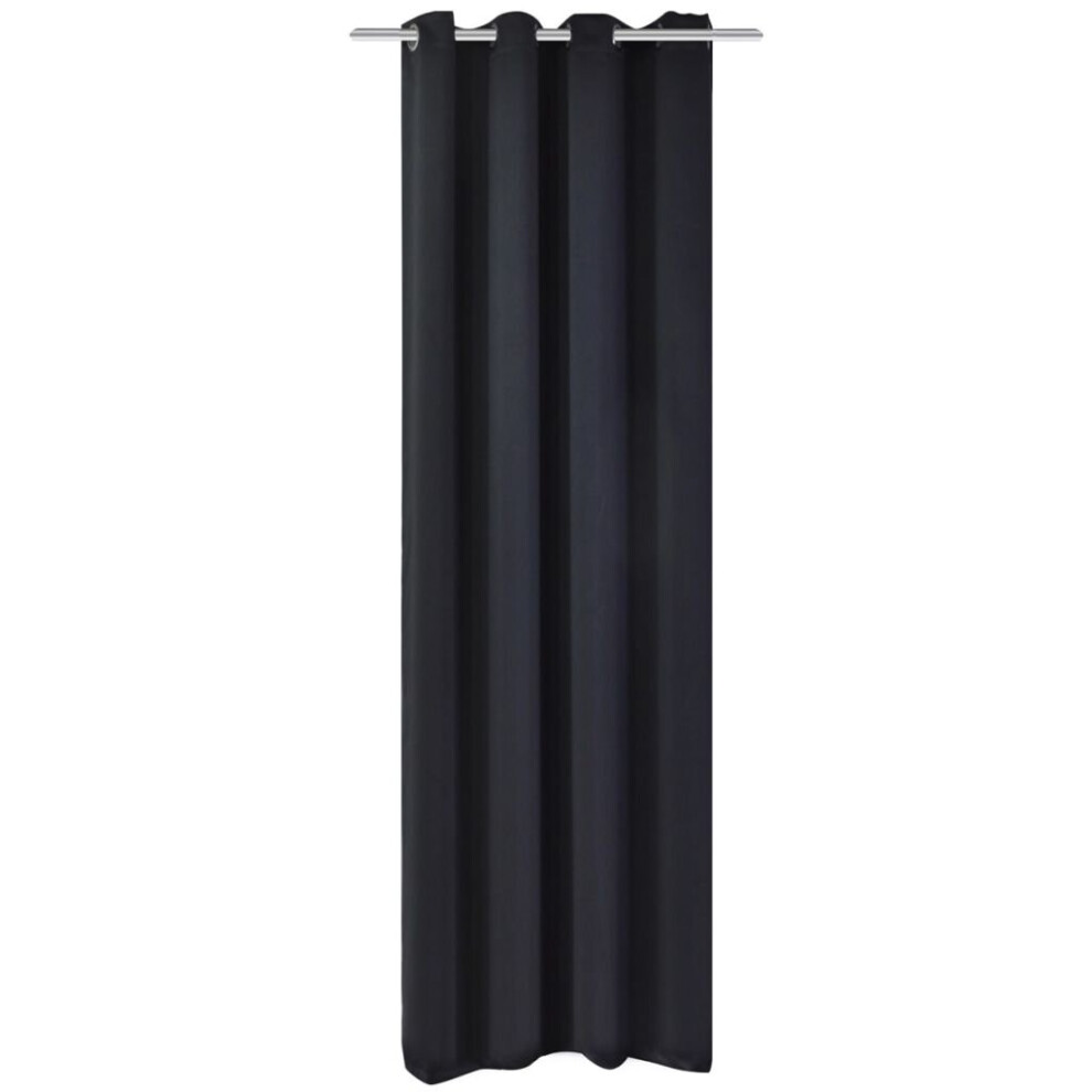 vidaXL Blackout Curtain With Metal Eyelets 270x245 Cm Black Window Drapes Home