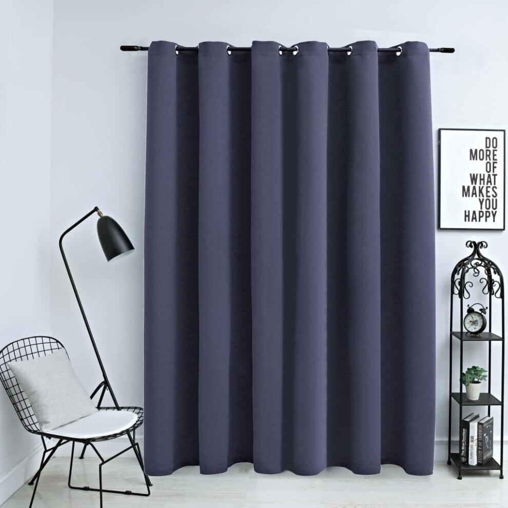 vidaXL Blackout Curtain with Metal Rings Anthracite Blind Drapery Curtain