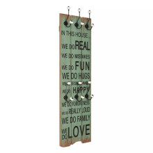 vidaXL Wall-mounted Coat Rack with 6 Hooks 120x40cm HAPPY LOVE Hanger Holder