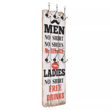 vidaXL Wall-mounted Coat Rack with 6 Hooks 120x40cm MEN LADIES Hanger Holder