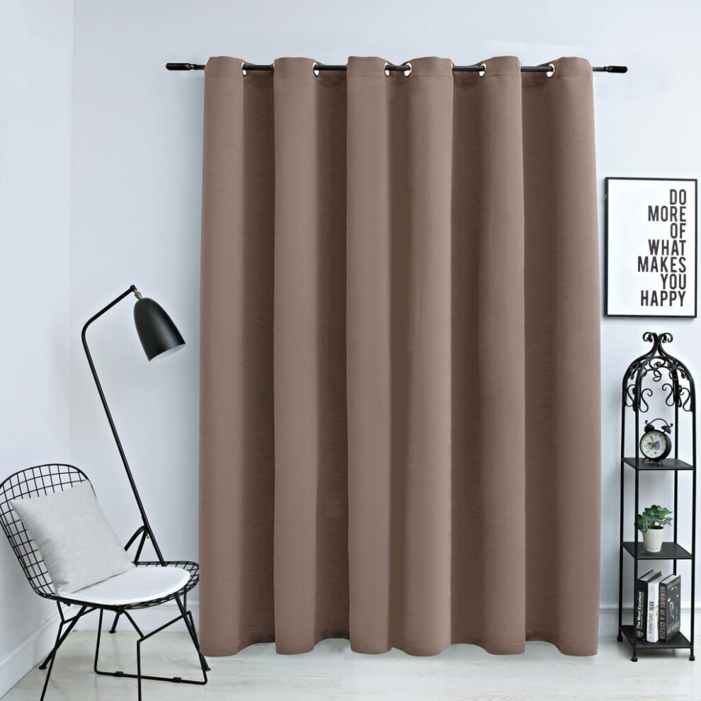 vidaXL Blackout Curtain with Metal Rings Taupe Blind Drapery Window Curtain