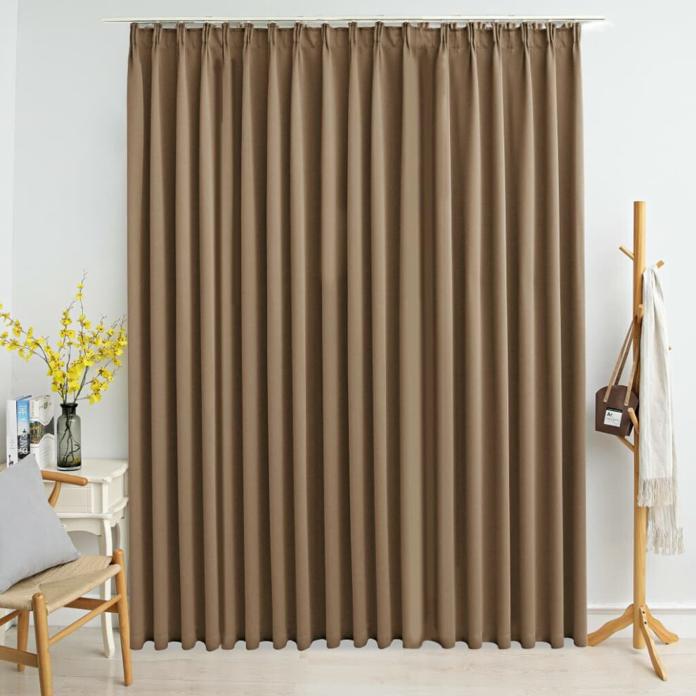 vidaXL Blackout Curtain with Hooks Taupe Blind Drape Window Curtain Covering