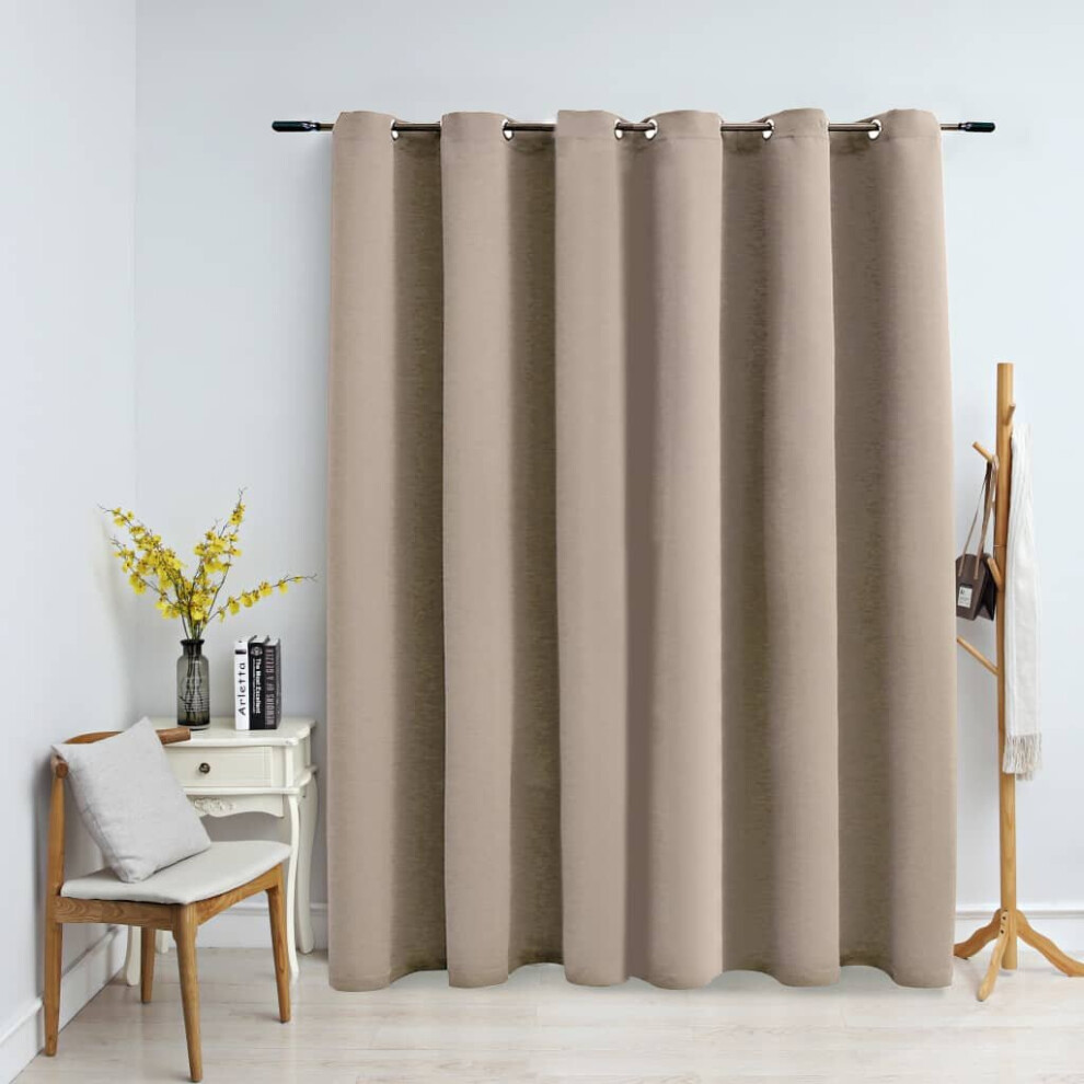 vidaXL Blackout Curtain with Metal Rings Beige Blind Drapery Window Curtain