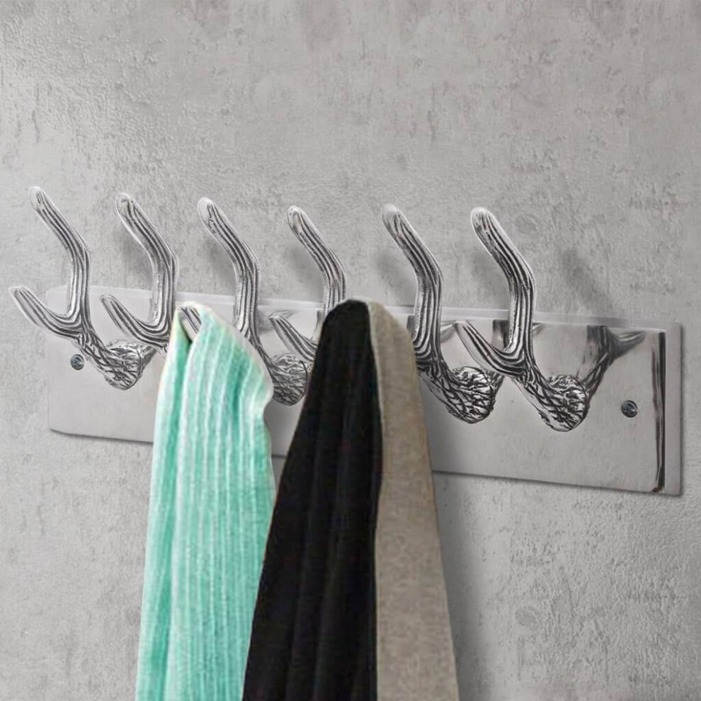 vidaXL 4x Wardrobe Coat Hooks Silver Aluminium Coat Stand Clothes Rack Hanger