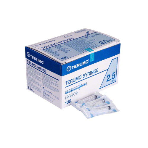 Terumo Syringe 2.5ml Luer Lock Syringe, Pack of 100 2