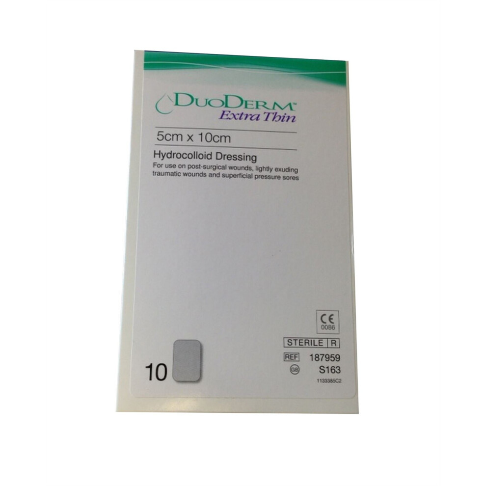 DuoDerm Extra Thin Hydrocolloid Dressing 5cm x 10cm - Pack of 10