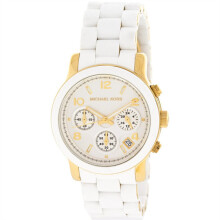 Michael Kors MK5145 Runway Reloj Cronógrafo Blanco y Dorado de Mujer