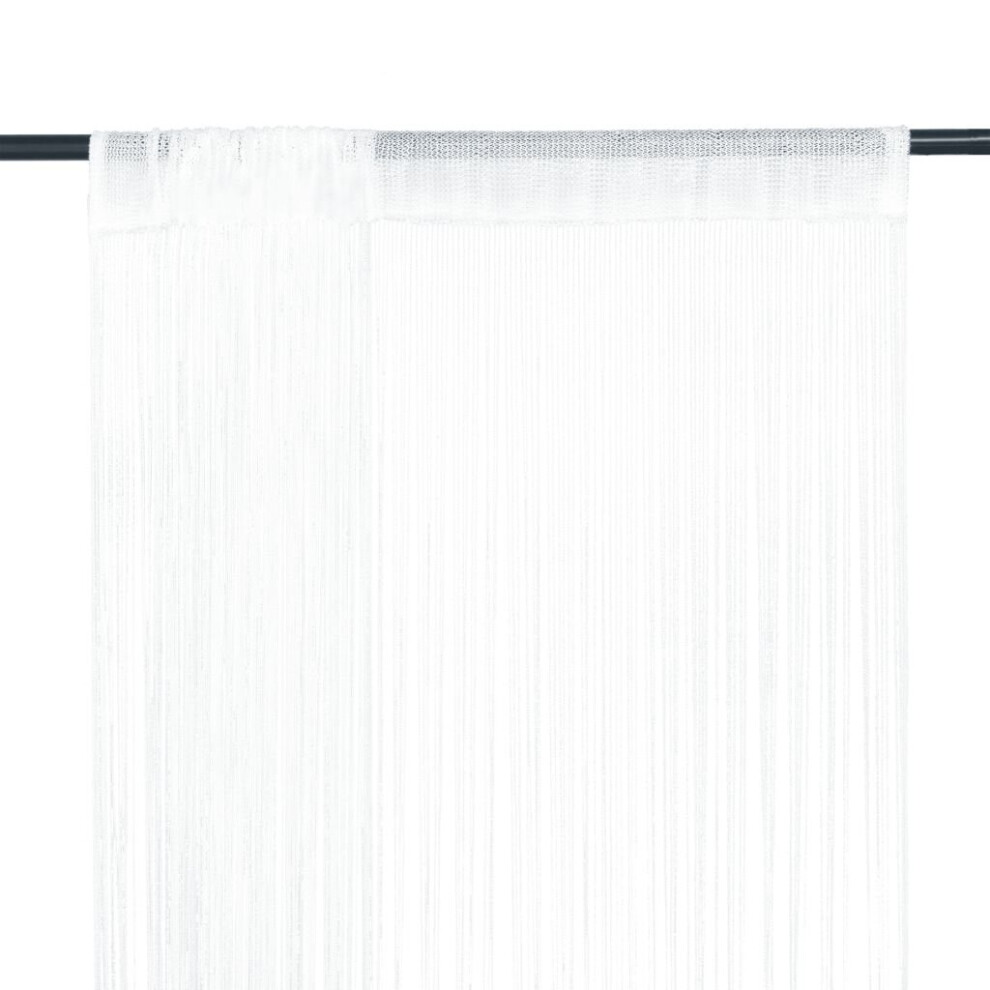 vidaXL 2x String Curtains 140x250 cm White Room Divider Window Door Background