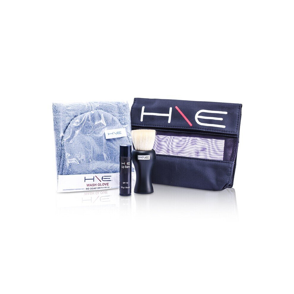 Jane Iredale H\E Minerals Kit: Lip Balm SPF 15 + Facial Brush + Wash Glove + Bag 3pcs+1bag