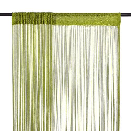 vidaXL 2x String Curtains 140x250 cm Green Room Divider Window Door Background