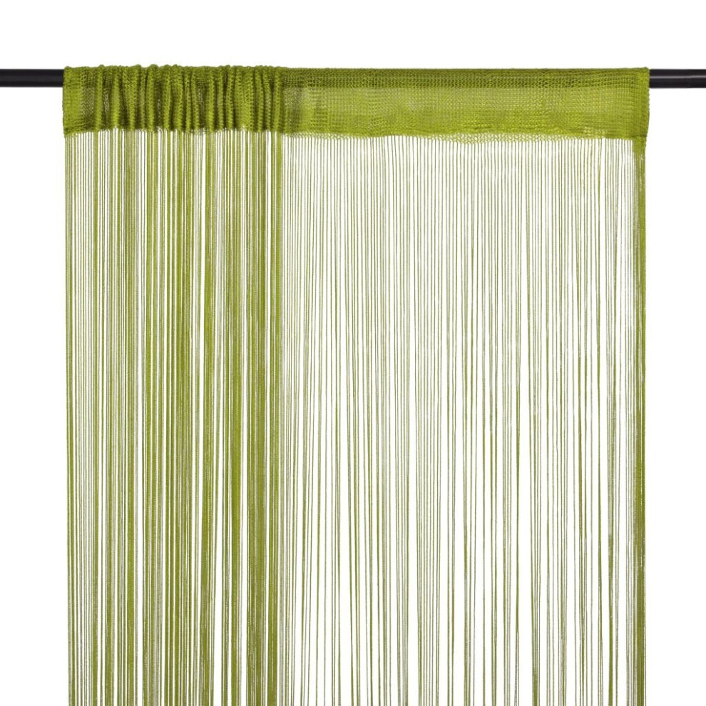 Vidaxl 2X String Curtains 140X250 Cm Green Room Divider Window Door Background