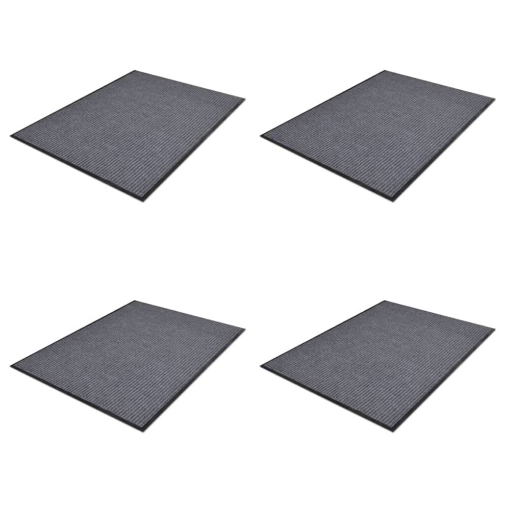 vidaXL 4x PVC Door Mats Indoor Use Non-skid Safety Mat Grey Front Door Mat