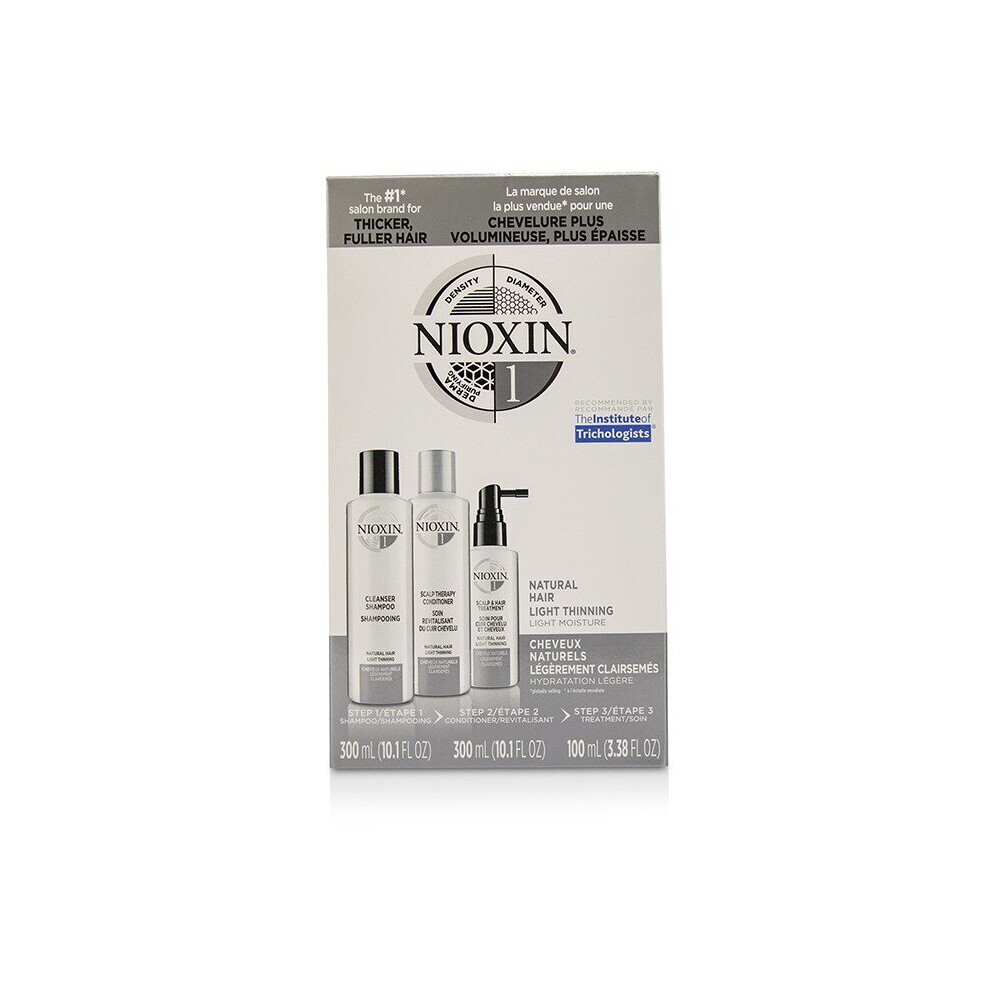 Nioxin 3D Care System Kit 1 - For Natural Hair, Light Thinning, Light Moisture 3pcs