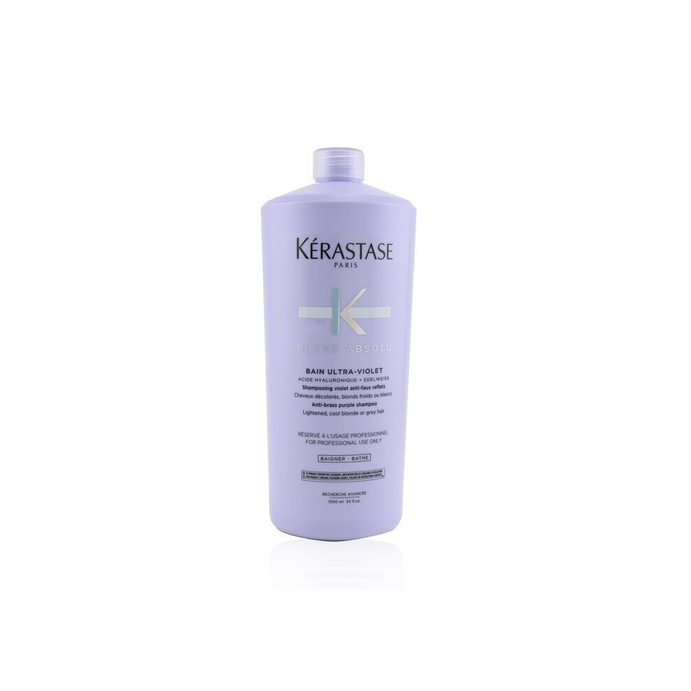 Kerastase Blond Absolu Bain Ultra-Violet Anti-Brass Purple Shampoo (Lightened, Cool Blonde or Grey Hair) 1000ml/34oz