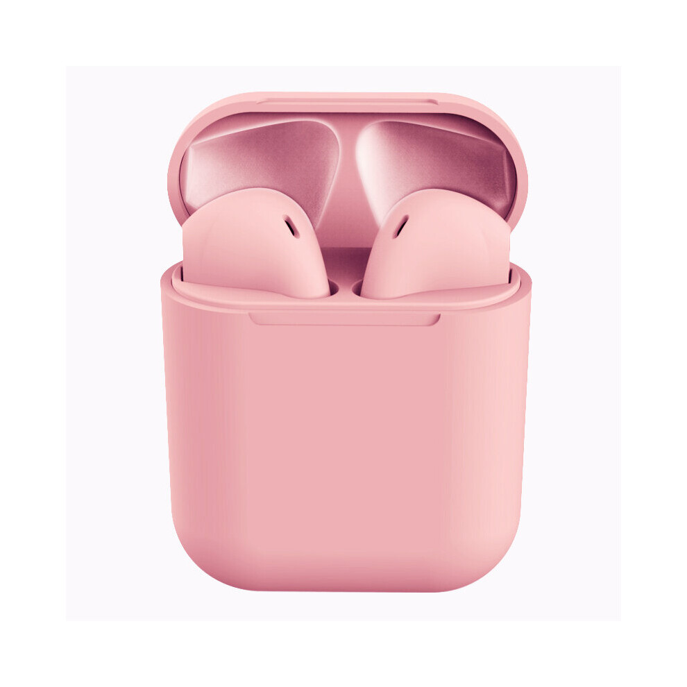 (Pink) i12 Wireless Earphones Bluetooth Headphones S10 XS