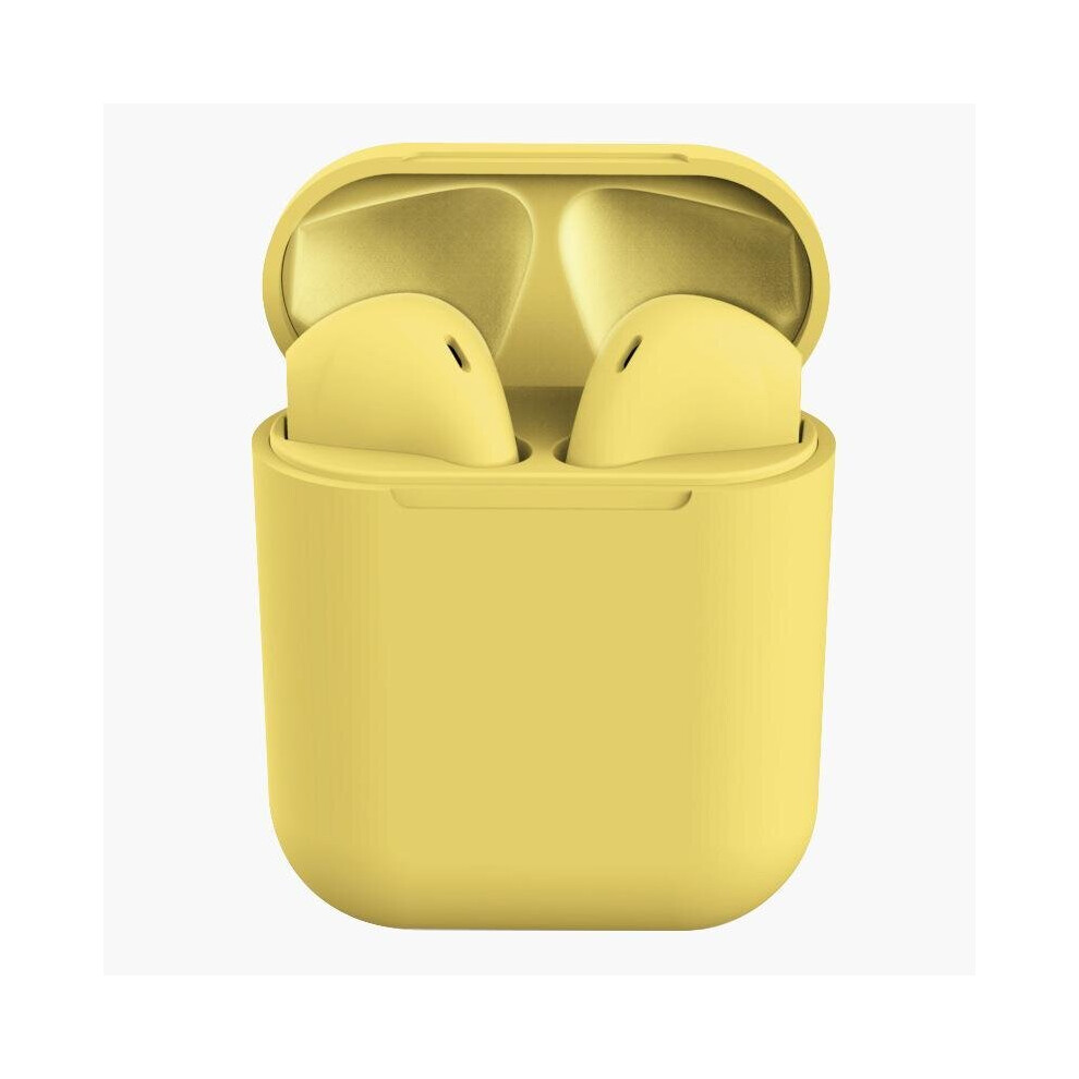 (Yellow) i12 Wireless Earphones Bluetooth Headphones S10 XS