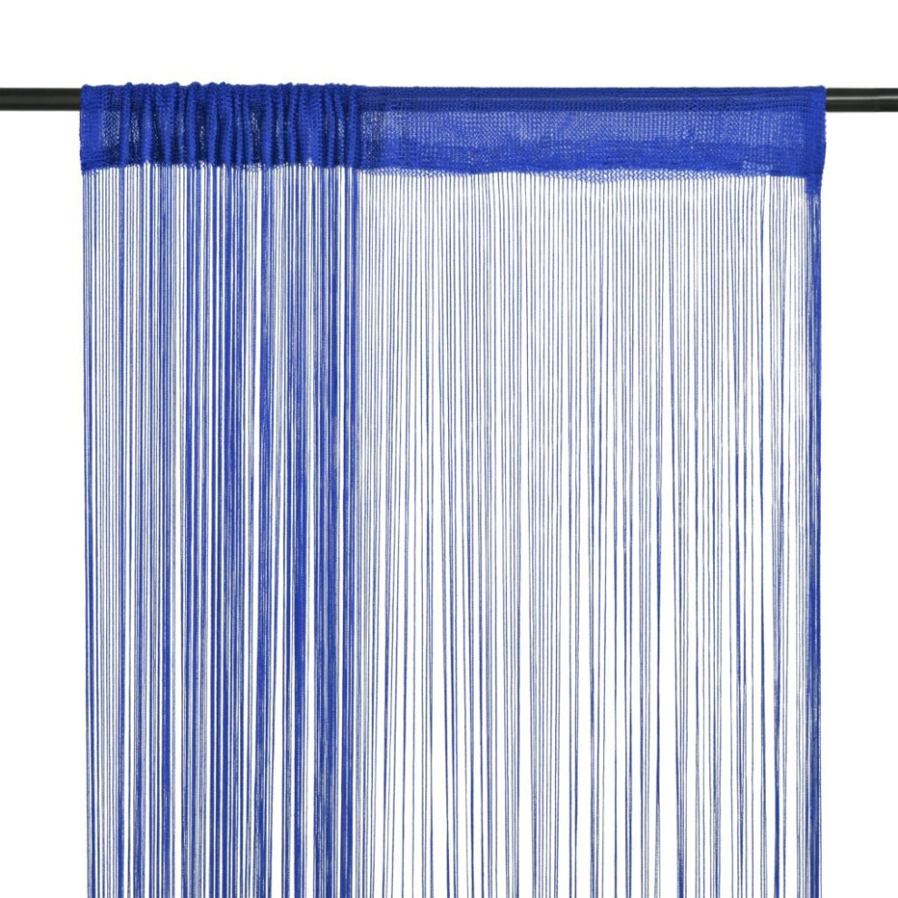 vidaXL 2x String Curtains 140x250 cm Blue Room Divider Window Door Background