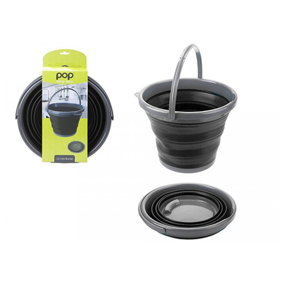 Summit Black Pop! Collapsible Bucket With Handle 10L