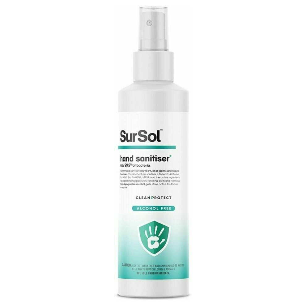 Sursol Anti-Virus Spray Alcohol Free Sanitiser Kills 99.9% Of Bacteria