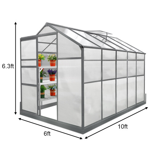 Aluminium Broeikas met Basis – 1.8 m x 3 m 1