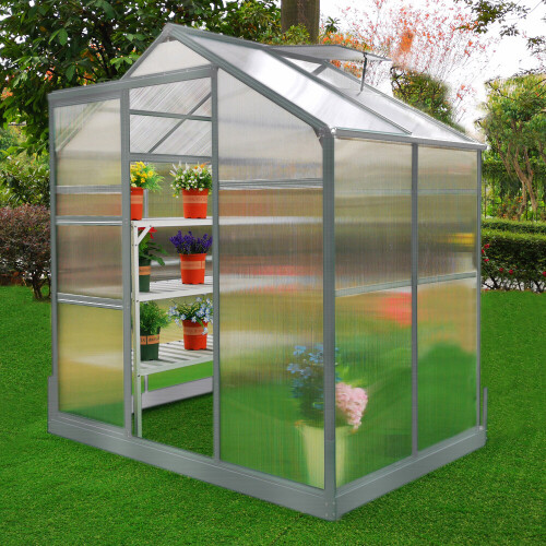 Bundel: Kweekkas - Met basis - 1.8m x 1.2m + Stellingen 1