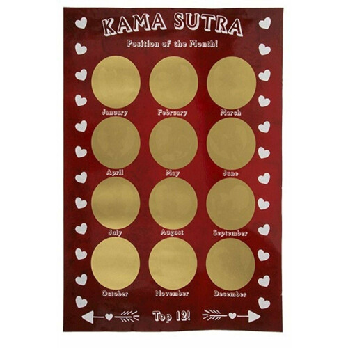 Kama Sutra Sex Position Monthly Bucket List Scratch And Reveal Poster Scratchcard On Onbuy 