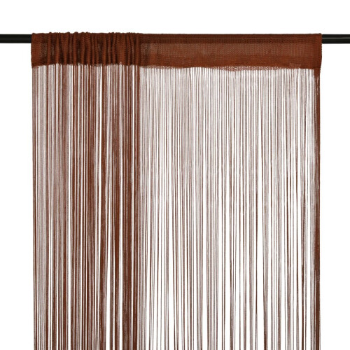 VidaXL vidaXL 2x String Curtains 100x250 cm Brown Room Divider Window Door Background