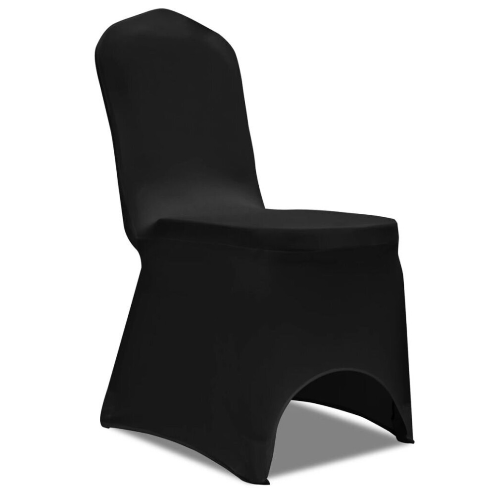 vidaXL 100x Stretch Chair Covers Black Banquet Party Seat Slipcover Protector