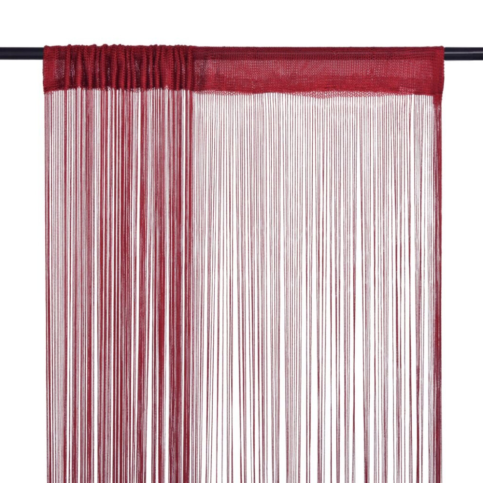 Vidaxl 2X String Curtains 100X250 Cm Burgundy Room Divider Window Background