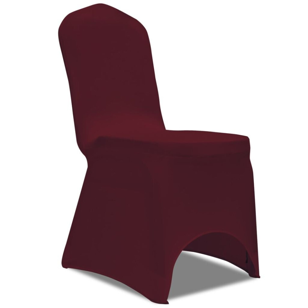 vidaXL 100x Stretch Chair Covers Bordeaux Banquet Seat Slipcover Protector