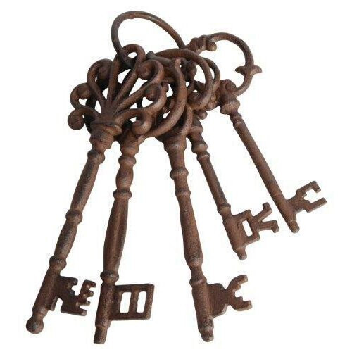 Set of Five Cast Iron Keys