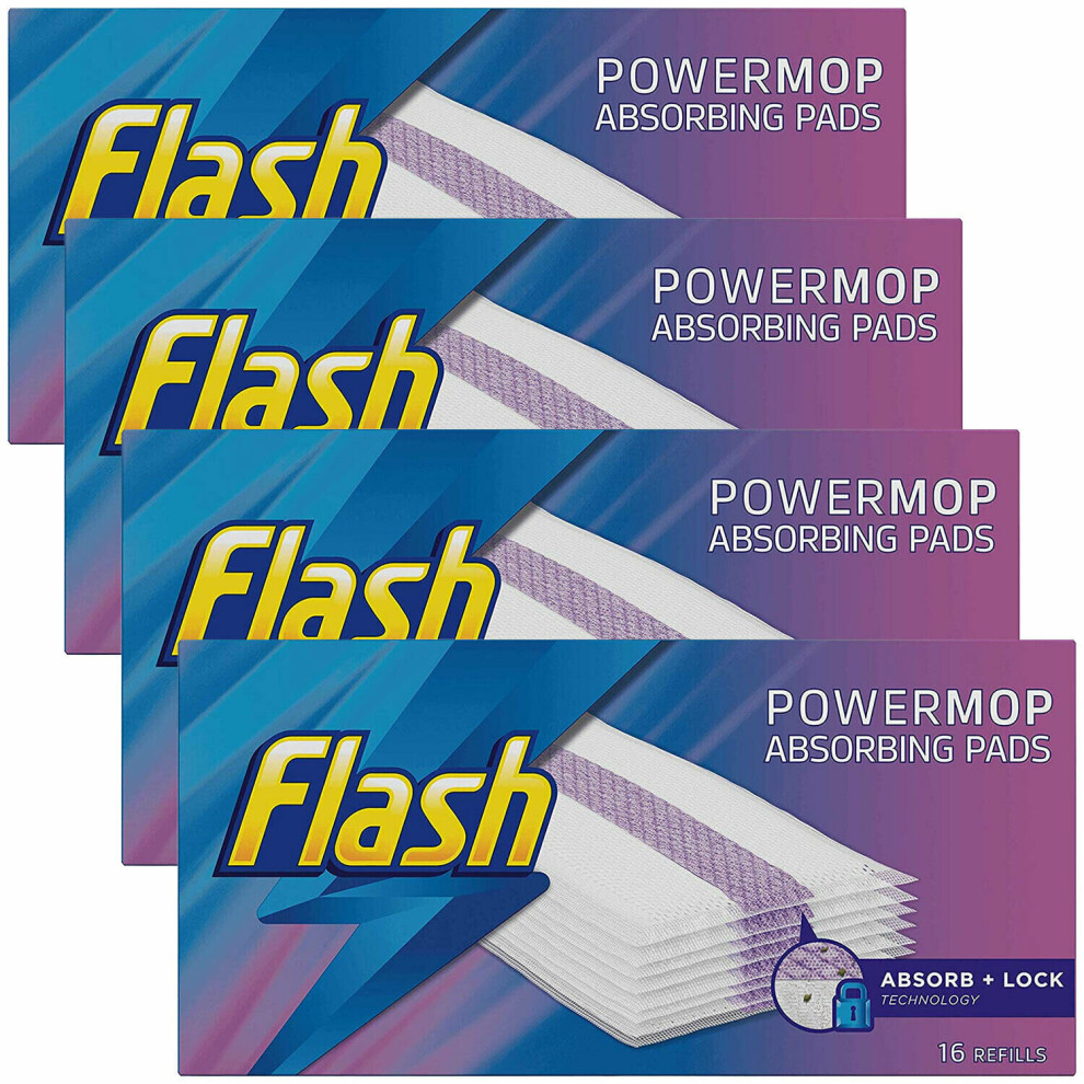 Flash Powermop Absorbing Multi-Surface Pads Refills, 16 Refills