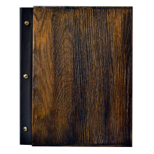 (Gilded) Luxury Menu Wooden Holder Cover Restaurant Pub Bar
