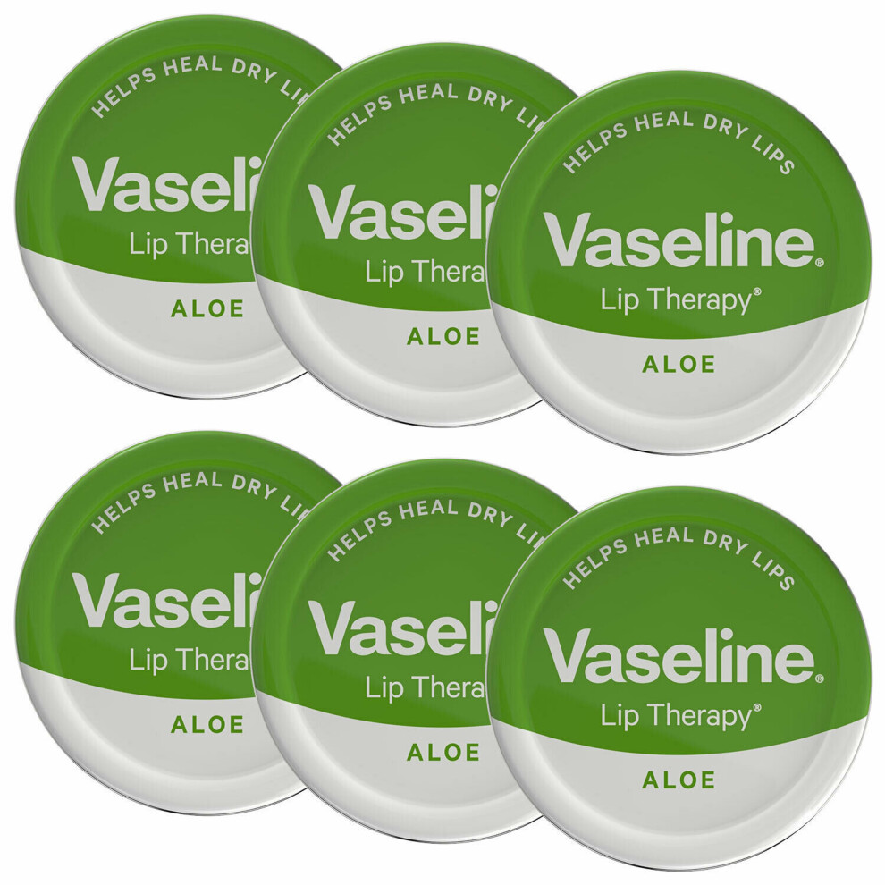 Vaseline Lip Therapy Petroleum Jelly, Aloe 20G - 6 Pack
