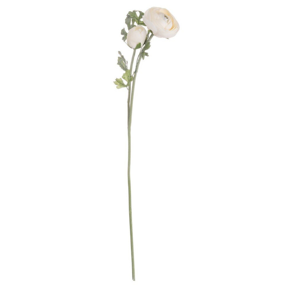 Hill Interiors Cream (One Soft ) Artificial Single Short Stem Ranunculus Size 2