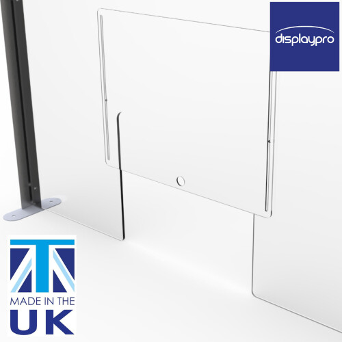 (1000mm) Checkout Screen Sneeze Guard with Hatch Reducer 2