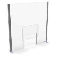 (1000mm) Checkout Screen Sneeze Guard with Hatch Reducer