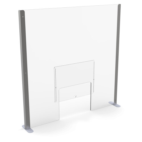 (1000mm) Checkout Screen Sneeze Guard with Hatch Reducer