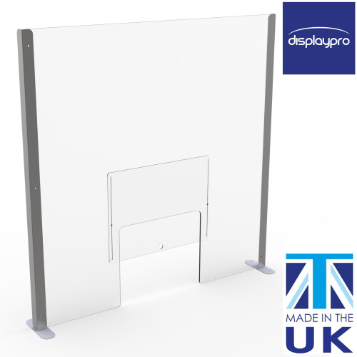 (1000mm) Checkout Screen Sneeze Guard with Hatch Reducer 1