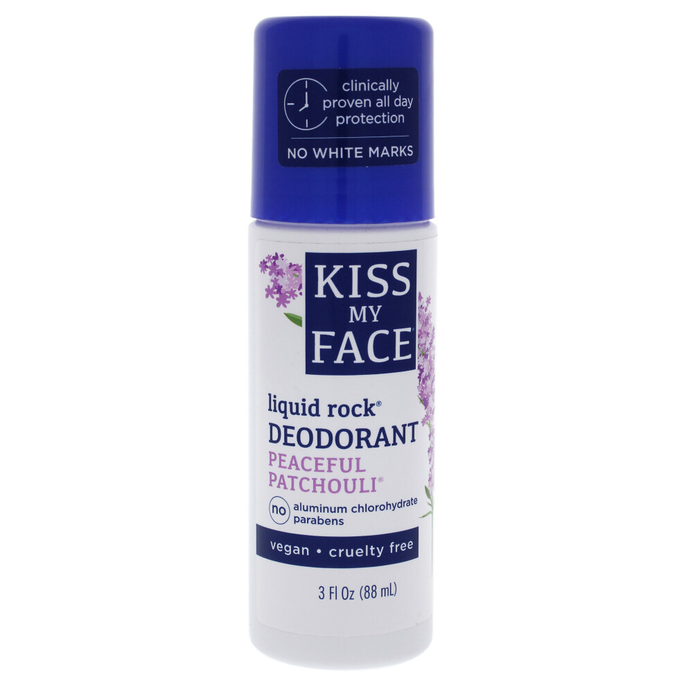 Kiss My Face Liquid Rock Deodorant Roll-On - Peaceful Patchouli - 3 oz Deodorant Roll-On