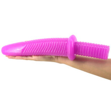(Purple) Silicone Butt Plug with Handle Anal Dildo Sex Toy