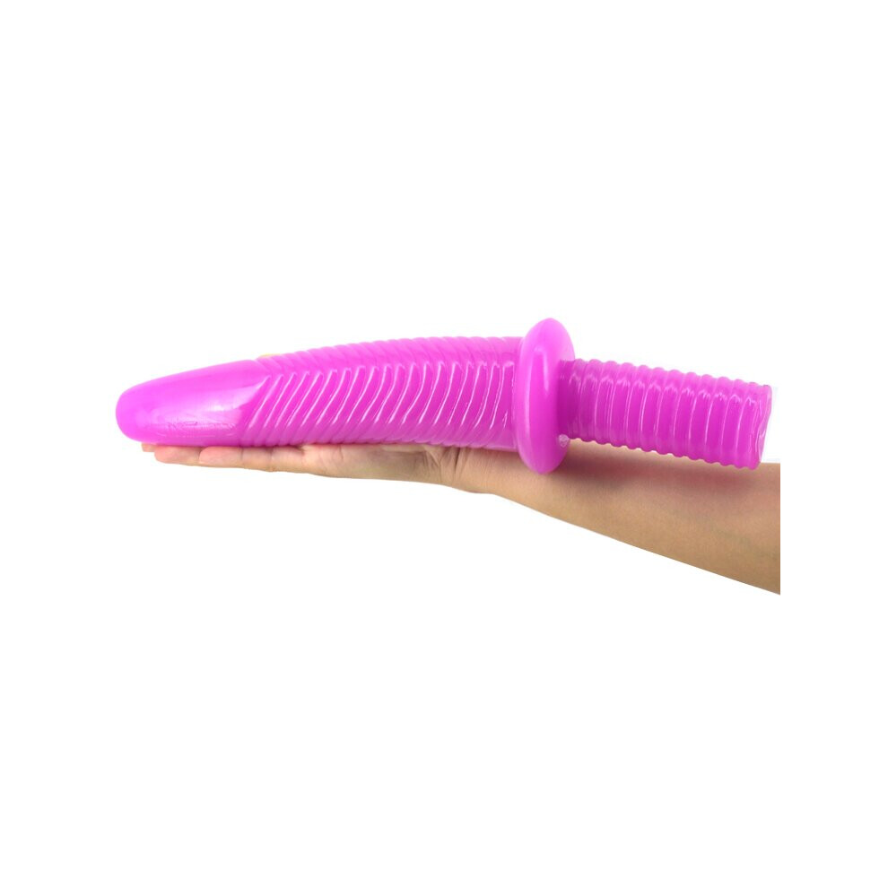 (Purple) Silicone Butt Plug with Handle Anal Dildo Sex Toy