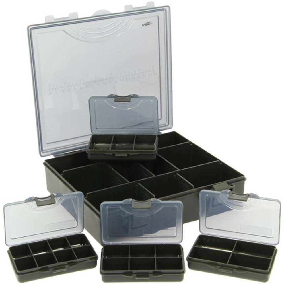 NGT Fishing Tackle Box Including 4 Fixed Compartment Bit Boxes