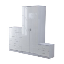 3pc Homcom Bedroom Furniture Set | wardrobe, chest of drawers & nightstand