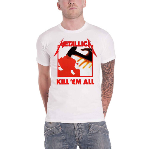 (L, White) Metallica T Shirt Kill Em All Band Logo new Official Mens ...