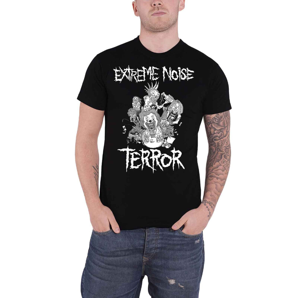 (L, Black) Extreme Noise Terror T Shirt In It For Life Band Logo new Official Mens Black