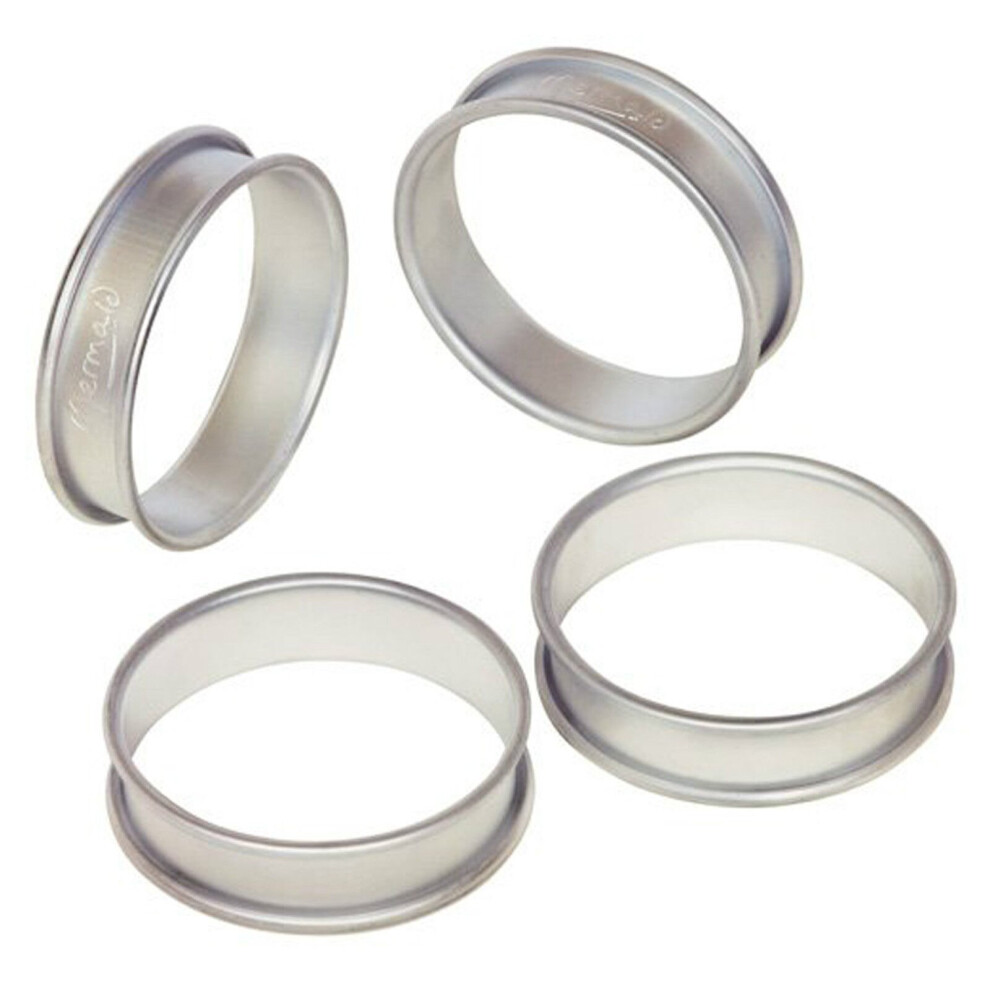 4Pc Samuel Groves Aluminium Crumpet Rings Set - 8.5 cm | Muffin Moulds