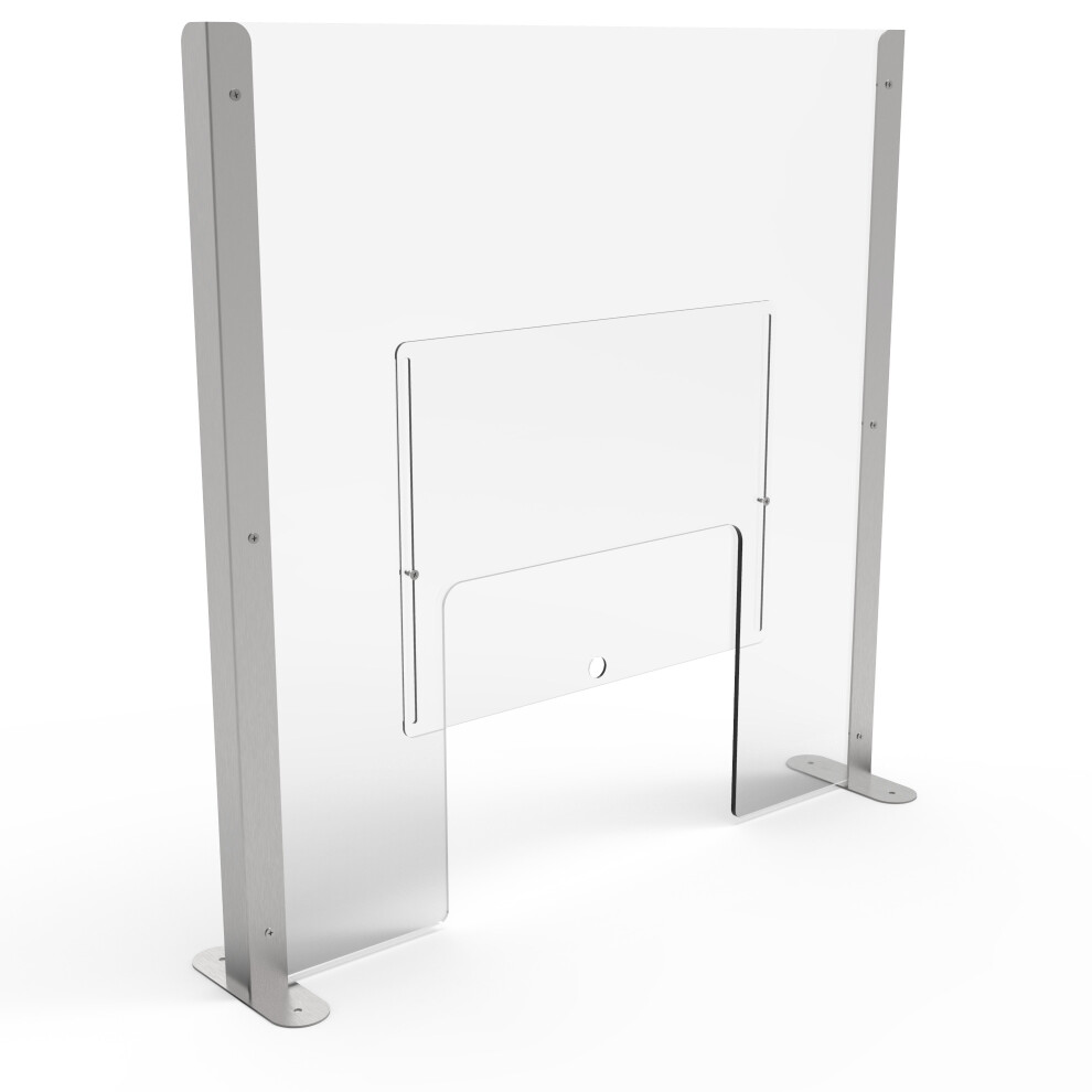 (W 750mm x H 750mm) Pro Sneeze Guard with Acrylic Screen & Stainless Steel Legs