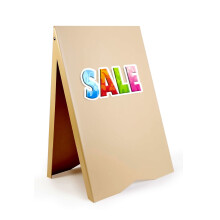 (Beige, Yes) A-Board Pavement Sign Display Stand PVC Print UV